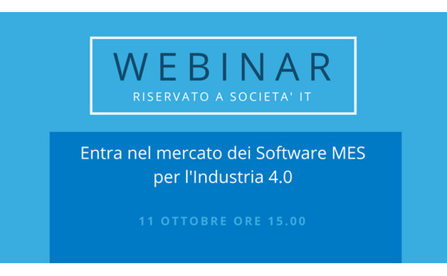 WEBINAR - Sei una società IT? Entra nel mercato dei software MES per l’Industria 4.0 con il Gruppo Qualitas